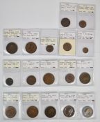 Seventeen George V coins various bronze coinage including Kings Norton and Heaton Mint pennies issue