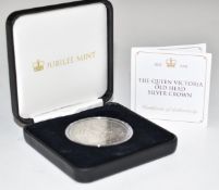 Queen Victoria 1893 veiled head silver crown, in fitted case with certificate