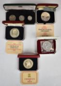 Four Isle of Man proof silver commemorative crowns, to include 1953-1978 Anniversary of the