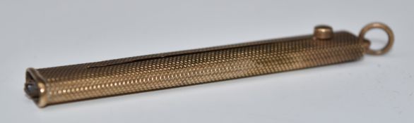 S.Mordan & Co. 9ct gold pencil holder, weight with pencil removed 6.2g all in