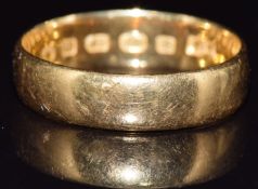 Victorian 22ct gold wedding band / ring, Birmingham 1878, 3.6g, size L