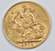 1910 Edward VII gold full sovereign
