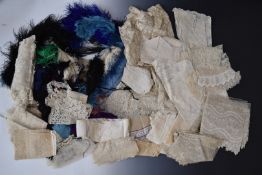 Collection of 18th/19thC lace and embroidery including some very fine work together with a