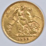 1908 Edward VII gold half sovereign