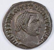 AE Follis coin of Constantine I Alexandria. R2 rarity, only 7-10 of these were known in 1966. Sear
