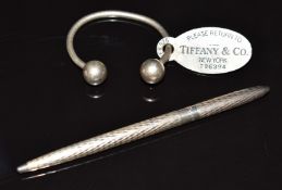 Tiffany and Co silver key ring and Tiffany & Co silver pen