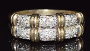 A 9ct gold ring set with diamonds, 3.1g, size P