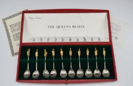 Elizabeth II limited edition (1964/2000) Silver Wedding 1947-1972 set of ten Queen's Beasts