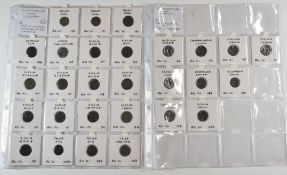 Roman Imperial, Constantine, 28 AE bronze coins, two soldiers, two standards, two victories facing