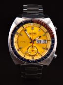Seiko 'Pogue' gentleman's automatic chronograph wristwatch ref. 6139-6000 with yellow 'Proof'