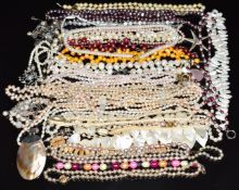 More than 22 pearl necklaces with silver and 9ct gold clasps