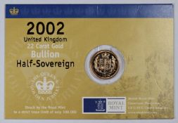 2002 Royal Mint gold half sovereign