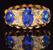 An 18ct gold ring set with paste and old cut diamonds, 3.1g, size P