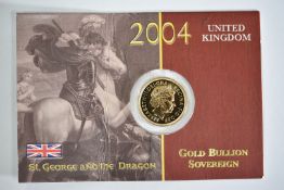 2004 QEII fourth head gold full sovereign, bullion grade, in presentation pack