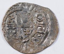 Richard I (1189-1199) short x hammered silver penny type 4 (b) Henri London (1189), NF