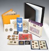 An amateur collection of coins in two albums, George III onwards includes silver content, together