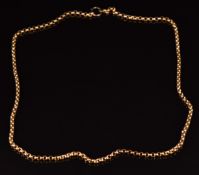 Victorian 9ct gold belcher chain/ necklace, 15.8g, 67cm long
