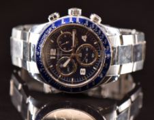 Tissot V8 gentleman's chronograph wristwatch ref. T039.417 with luminous hands, Arabic numerals