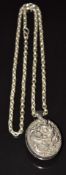 Thai silver locket on a Victorian silver chain