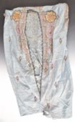 Chinese silk kimono with metallic thread and embroidered decoration, height 130cm