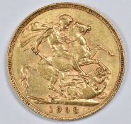 1908 Edward VII gold full sovereign