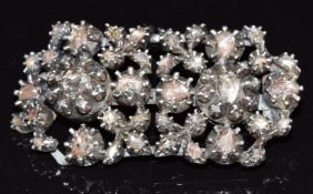 Georgian rose gold buckle set with rose cut diamonds in a silver setting, 17.6g,4 x 2cm