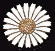 Danish silver daisy brooch by Anton Michelsen, marked 'A M sterling Denmark'
