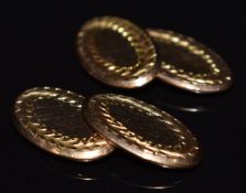 A pair of Georg Jensen 9ct gold cufflinks, Birmingham 1913, 2.4g