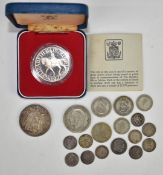 1966 Fifth Republic French Franc coin Hercules together with a 1977 Jubilee Royal Mint cased crown