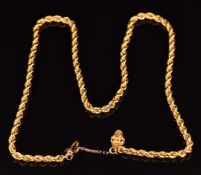 A 14k rope twist necklace, 24g, 65cm long