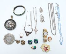 Erik Dennung for Buch & Deichmann silver plated pendant, silver necklace, silver chain, 9ct gold