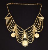 Egyptian gilt necklace