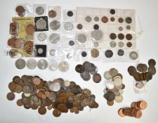 Mixed coinage including Victorian examples, in a vintage tin