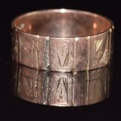 Victorian 9ct rose gold wedding band / ring, 2.3g, size L