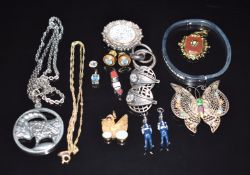 Links of London pendant, Victorian silver brooch (Birmingham 1881), Danish pewter pendant,