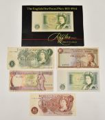 States of Jersey ten shilling note A987568 together with sundry UK banknotes and a Maltese example