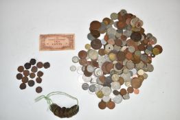 A large collection of interesting overseas coinage, 18thC onwards including pirate cob coins, in a