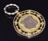 A 9ct rose gold pendant/ fob Birmingham 1924, 3.6g, 2.3cm