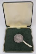 1897 Queen Victoria proof pattern shield crown with milled edge, in fitted case