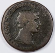 Roman Imperial Adoptive Emperors Trajan AD 98-117. AE Sestertius Dacian reverse
