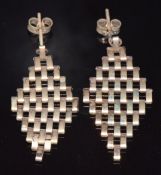 A pair of 9ct gold earrings, 2g