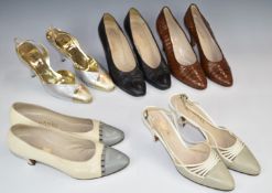 Five pairs of vintage ladies Chanel shoes, size 6 / 39½