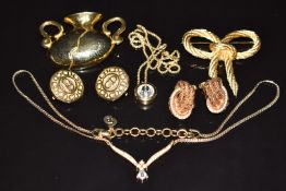 Christian Dior jewellery to include two pairs of earrings, a brooch and two necklaces, together with