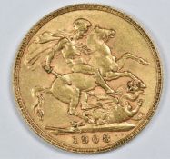 1908 Edward VII gold full sovereign