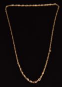 A 9ct gold chain/ necklace made up of twisted links, 3.6g, 51cm long