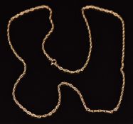 A 9ct gold chain/ necklace, 7.2g, 54cm long