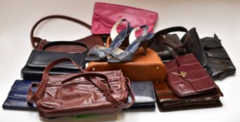 Vintage Mulberry ladies leather handbag, other handbags including John Lewis and Russell &