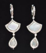 A pair of Thomas Sabo silver earrings set with mother of pearl