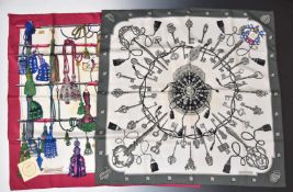 Two ladies Hermès 90cm scarves, with boxes