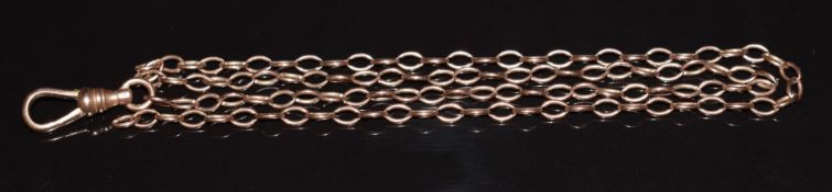 Victorian 9ct rose gold section of fob chain, 51cm long, 7.8g
